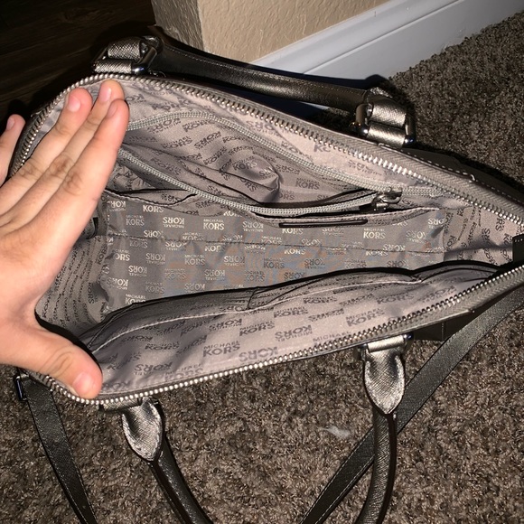 Metallic Silver Michael Kors Purse - Picture 2 of 5